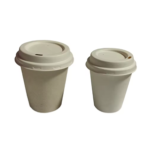 Promotion Eco Friendly Biodegradable Bagasse Cup Durable Leakproof Disposable Bagasse Drinking Cup with Lid - Product Image 4