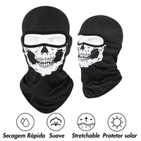 Musion Full Face Black Ghosts Print Balaclava Skull Printed Cosplay Mask for Winter for Party Motorcycle Outdoor Activities