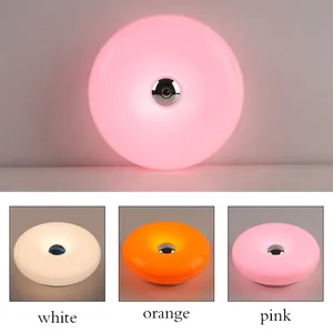 Creative Modern Donut-Shaped ABS <b>Table</b> Lamp <b>Wall</b>-<b>Mounted</b> Touch Control Rechargeable 5V Three Color Temperatures Decorative - Product Image 6