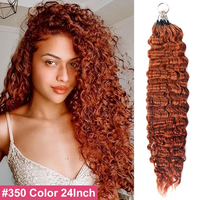 Prix d'usine Extensions de cheveux humains 1B/30 Deep Wave pour tresses au crochet, 100% cheveux vierges en vrac, en stock