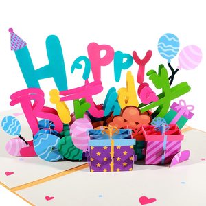 Cartolina <span class=keywords><strong>di</strong></span> <span class=keywords><strong>buon</strong></span> <span class=keywords><strong>compleanno</strong></span> fatta a mano 3D Design personalizzato per la famiglia e gli amici per uso domestico e commerciale per i messaggi dei desideri - Product Image 1