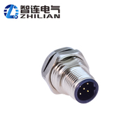 Connecteur ZLconnector ZLM12Z2 M12 pour capteur de signal, 4, 5 ou 8 broches, étanche IP67, mâle/femelle, laiton nickelé argenté, connecteur homologué 250V