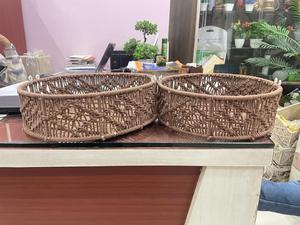 Cesta de Almacenamiento de Macramé de Algodón Hecha a Mano, Organizador Rectangular Tejido, Tamaño Personalizado para Decoración del Hogar y Baño - Product Image 2
