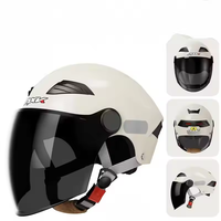 2025 nouveaux casques de moto ABS casque léger garde-tête moto demi-visage casque avec feu arrière LED approbation 3C