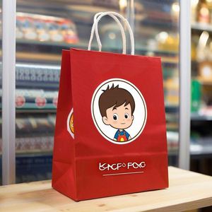 Bolsa de Papel para Productos de Alta Calidad de Fábrica, Muy Grande, 13x7x13, Blanca, 5 Kg, Bolsas de Papel para Almuerzo, Diseño Personalizado, Bolsa de Papel para Comida para Llevar - Product Image 1