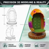 Décoration de Pâques : Chaise Œuf Géante 3D en Fibre de Verre, Imperméable, pour Extérieur, Commerciale, Personnalisable, pour Cabine Photo
