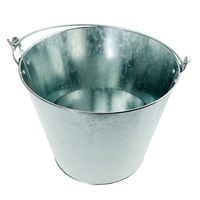 Seau à glace en métal galvanisé gaufré de 5 L avec poignée