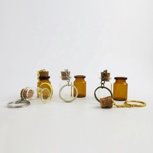 Chai Thủy Tinh Màu Hổ Phách Trong Suốt 6Ml Với Móc Khóa Để Trang Trí Chìa Khóa Quà Tặng Nhỏ Chai Thủy Tinh Nhỏ Với Nút Chai - Product Image 4