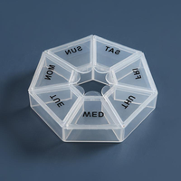 Boîte à médicaments portable mini nouvelle génération en plastique avec sept compartiments pour sept jours