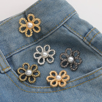 Kancing Mewah Berkualitas Tinggi, Pasangan Kancing Logam Bentuk Bunga yang Dapat Disesuaikan, Dapat Dilepas, untuk Pakaian dan Celana Jeans, Dapat Diadaptasi Semua Ukuran, Tanpa Alat Jahit