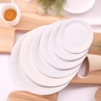 Assiettes en papier jetables de différentes tailles, assiettes en papier de qualité alimentaire, impression personnalisée pour le camping, les pique-niques, les restaurants, les plats à emporter