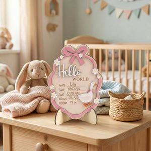 Letrero de Anuncio de Nacimiento de Ganso Tonto, Tabla de Madera para Hitos del Primer Cumpleaños, Regalo de Recuerdo para Baby Shower, Manualidades - Product Image 4
