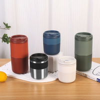Mug de voyage isotherme portable anti-transpiration de 550 ml en acier inoxydable avec couvercle rabattable pour le camping, la maison, la voiture, le bureau