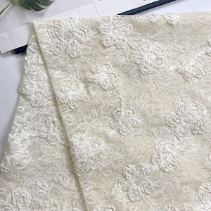 Tissu de luxe en dentelle brodée florale 3D en tissu éponge avec sequins et maille transparente pour robe de mariée, Aso Ebi, robe de soirée pour <span class=keywords><strong>femme</strong></span> - Product Image 2