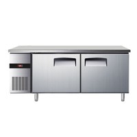 Réfrigérateur de Comptoir Commercial en Acier Inoxydable pour Cuisine de Restaurant, 2 Portes, Réfrigérateur de Bar, Équipement de Réfrigération