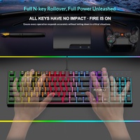 RAIKU L3000 104 Key True Mechanical Gaming Keyboard Blue Switch RGB Backlit Detachable USB Cable for PC Mac Office Esports