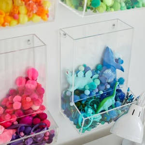 YAGELI 3 Divided DIY Waterproof <b>Wall</b> Mounted Clear Custom Acrylic Rectangle Square Model <b>Display</b> Box for Toys & Sweets - Product Image 5
