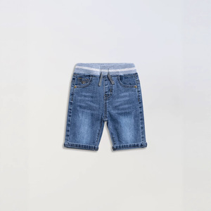 Jean en denim extensible côtelé pour garçons, coupe capri, avec cordon de serrage à la taille, style étudiant, 1-14 ans - Product Image 4