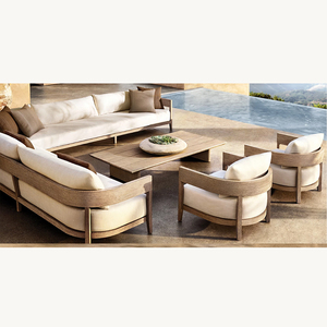 Offre spéciale, nouveauté, ensemble de canapés et meubles sectionnels d'extérieur en <span class=keywords><strong>bois</strong></span> personnalisés, <span class=keywords><strong>salon</strong></span> d'<span class=keywords><strong>angle</strong></span> d'extérieur - Product Image 1