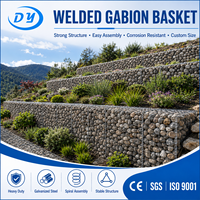 Ding Yang Panier gabion métallique soudé galvanisé à chaud 2mx1mx0.5m Revêtement Galfan Diamètre du fil 3.0-5.0mm Maille 50x50mm Aménagement paysager