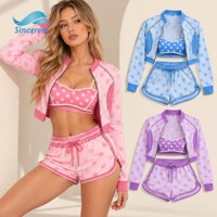 Ensemble deux pièces personnalisé à pois en nylon, tenue décontractée, soutien-gorge de sport, veste, short, survêtement streetwear, vêtements d'été pour femmes