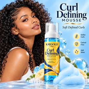 Mousse Coiffante Professionnelle 200ml Définition des Boucles Contrôle Anti-Frisottis Extrait de Sel Marin et Banane Produit de Beauté Capillaire Naturel Texturant - Product Image 1