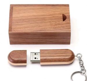 Nouvelle clé USB 2.0 en bois avec boîte 128 Go 64 Go 32 Go 16 Go 8 Go 4 Go 2 Go 1 Go 128 Mo Logo - Product Image 2
