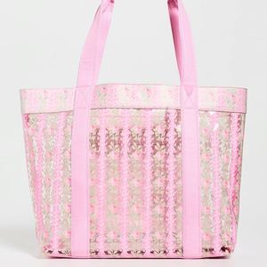 Custom <b>Large</b> Women's Summer Autumn Floral Embroidery PVC Clear Tote <b>Bag</b> Reusable Waterproof for Shoulder <b>Beach</b> Handbag Travel - Product Image 2