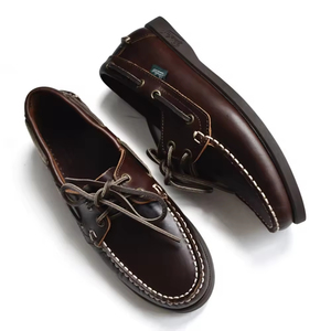 Mocassins Penny Marron Multicolores à Couture Manuelle, Style Automne, avec Lacets et Double Œillets, Semelle Intermédiaire en Cuir Respirant - Product Image 2