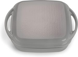 Ensemble 2-en-1 : Plat à rôtir rond en fonte avec couvercle, revêtement émaillé, pour four et induction, gris, <span class=keywords><strong>15</strong></span> L - Product Image 5