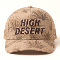 Gorra Trucker Personalizada con Diseño Beige Desértico, Gorra de Béisbol con Malla Trasera, Bordado en Relieve, Gorra Snapback para Exteriores, OEM ODM