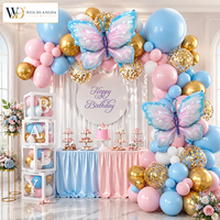 Kit d'arche de ballons papillon pour fête d'anniversaire, mariage, cérémonie d'ouverture, festival, décorations de célébration, toile de fond rose et violette