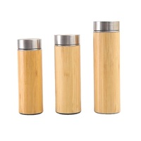 Botella de Agua BORGE Personalizada de Bambú con Termo de Acero Inoxidable, Infusor de Té Inteligente y Pantalla LED de Temperatura