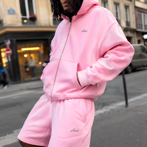 Ensembles pour hommes en gros – Nouveaux ensembles décontractés de haute qualité pour hommes – Ensemble personnalisé en coton 2 pièces : sweat à capuche zippé et <span class=keywords><strong>short</strong></span> - Product Image 2