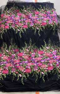 Tessuto in Pizzo Nigeriano di Alta Qualità con Ricamo Floreale 3D, Pizzo Africano Ecologico per Abiti da Festa e da Sposa - Product Image 5