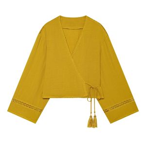 Ensemble personnalisé 2026 vintage : veste à double boutonnage avec franges et découpes et short garni, tenue deux pièces pour plage et villégiature, OEM par usine chinoise - Product Image 2