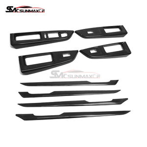 Sunmax pour VW <span class=keywords><strong>Golf</strong></span> <span class=keywords><strong>8</strong></span> MK8 GTE GTI <span class=keywords><strong>GTD</strong></span> R/Rline 2020-2022 LHD fibre de carbone sèche intérieur Central panneau de changement de vitesse couverture de cadre - Product Image 4