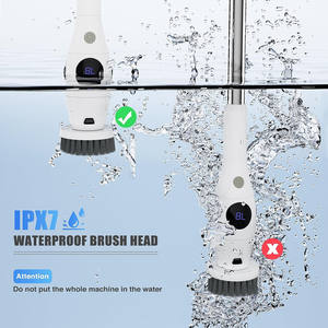 Cepillo de Limpieza Eléctrico Desmontable Ajustable con Mango Largo Inalámbrico de Plástico de 3 Velocidades 8 en 1 para Baño, Sofá y Inodoro - Product Image 4