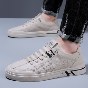 Chaussures décontractées pour hommes, respirantes, en maille, à enfiler, bout rond, blanches, légères, semelle EVA, semelle extérieure en caoutchouc - Product Image 4