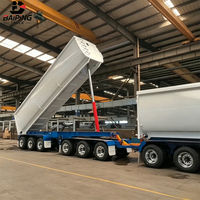 Trailer Semi Baja Tipper Belakang Ganda Standar ADR Australia 3+3 As Roda untuk Transportasi Bijih Pasir 80 T