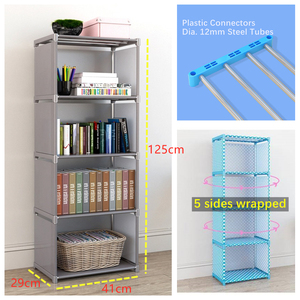 Bibliothèque portable pliable, 2 ou 4 Cubes, avec couverture, organisateur, <span class=keywords><strong>rangement</strong></span> modulaire, pour enfants, armoire à jouets, <span class=keywords><strong>placard</strong></span> détachable - Product Image 2
