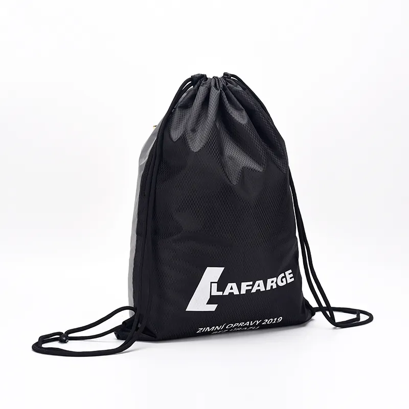 Custom Recycled Waterproof 420D Sport Drawstring Bag Polyester Gym Sack Backpack