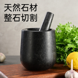 Stone Mortar And Pestle Set Manual Garlic Crusher For Kitchen Herb Spice Grinding Durable Natural Stone Material - Product Image 4