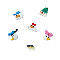 Lot de patchs brodés personnalisés en forme de canard de dessin animé pour chapeaux, thermocollants en résine avec support auto-adhésif, vente en gros, support OEM