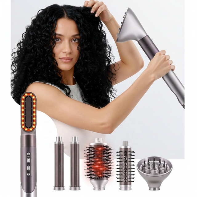 1500W 5-in-1 Multi-Styler with Infrared Technology & 6 Professional Attachments, High-Speed Hair Dryer Brush