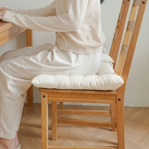 Coussin de siège carré multi-aiguilles en coton uni, style minimaliste toutes saisons, avec rembourrage épais en coton PP - Product Image 2