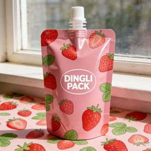 Sacs en Mylar personnalisés imprimés pour jus de fruits et boissons, résistants à l'humidité et à la corrosion, avec bec verseur en plastique - Product Image 4