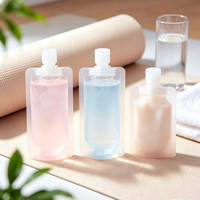 Pochettes de voyage à bec verseur avec bouchon rabattable, sacs souples portables pour shampoing, lotion, liquides, soins de la peau, recharge et rangement en bagage
