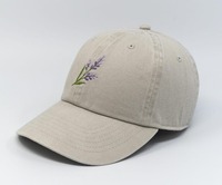 Casquette de baseball 5 panneaux classique unie en acrylique souple avec broderie florale, lavable, style Dad Hat, pour la vente en gros, avec logo personnalisé