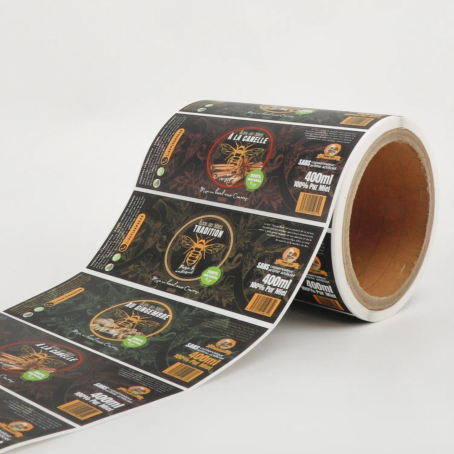 Rolo autoadesivo Bopp Vinyl Impressão personalizada Adesivos Food Spice Jar Labels Tempero Embalagem Garrafa de plástico Etiqueta